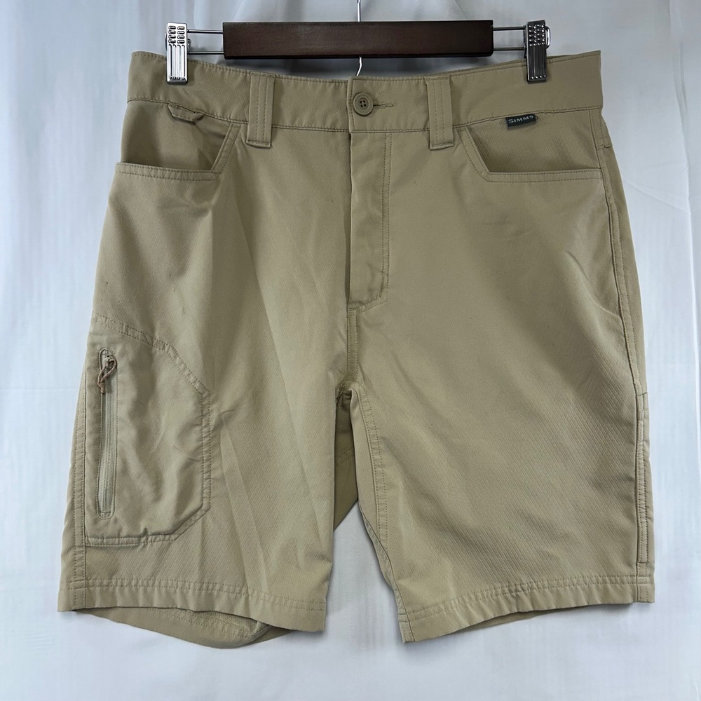 Simms Fishing Shorts Mens 32 Tan Quick Dry Cargo Utility Outdoor
